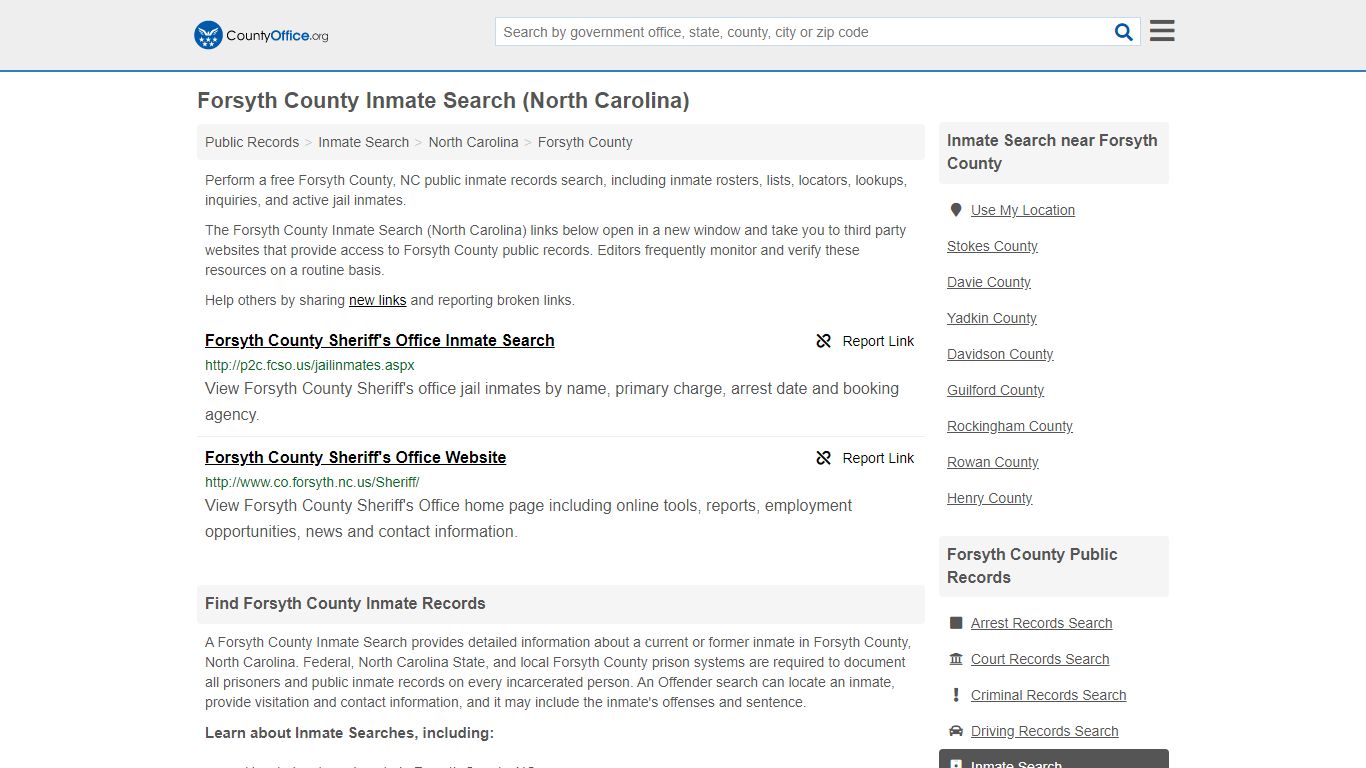 Inmate Search - Forsyth County, NC (Inmate Rosters & Locators)